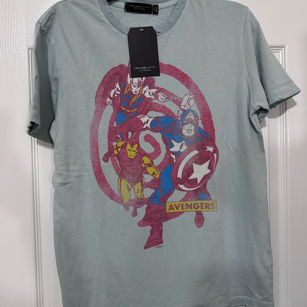 Junk Food Clothing Avengers Graphic Tee - Light Blue
